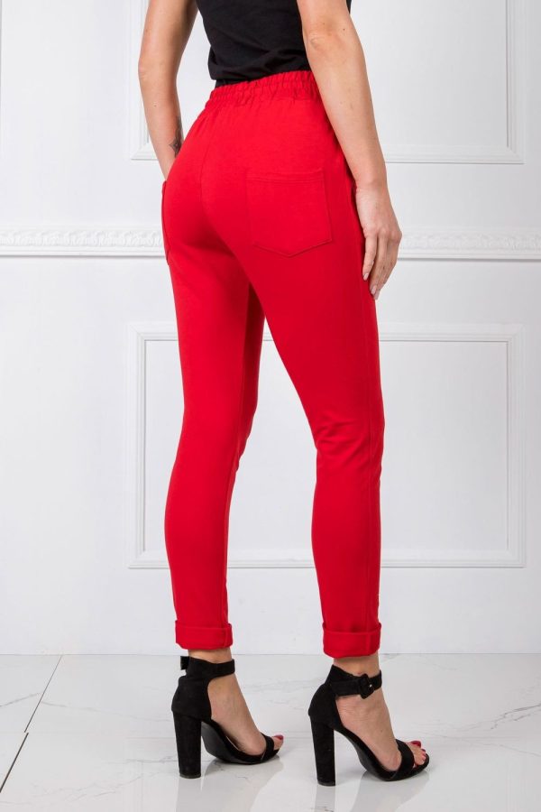 Red Tracksuit Trousers in Cotton and Spandex ..