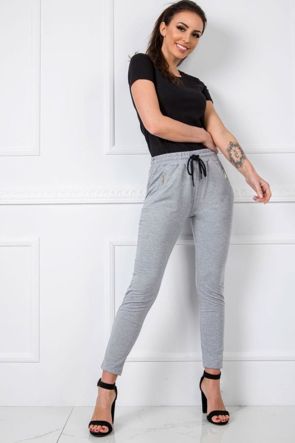 Grey Tracksuit Trousers in Cotton and Spandex ..