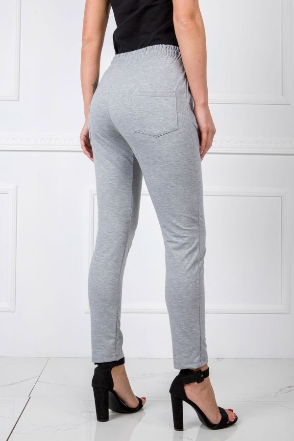Grey Tracksuit Trousers in Cotton and Spandex ..