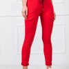 Red Tracksuit Trousers in Cotton and Spandex .