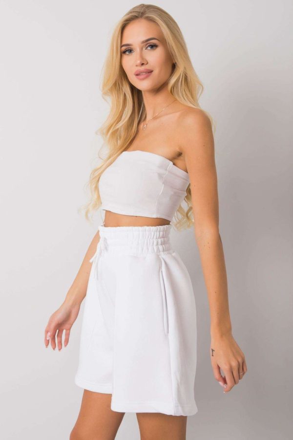 White Shorts in Cotton and Spandex ..