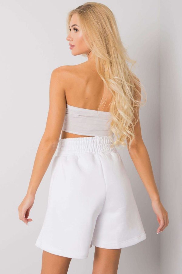 White Shorts in Cotton and Spandex ..