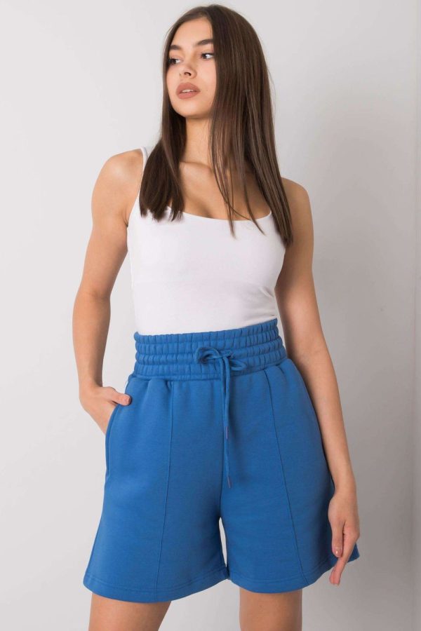 Blue Shorts in Cotton and Spandex ..
