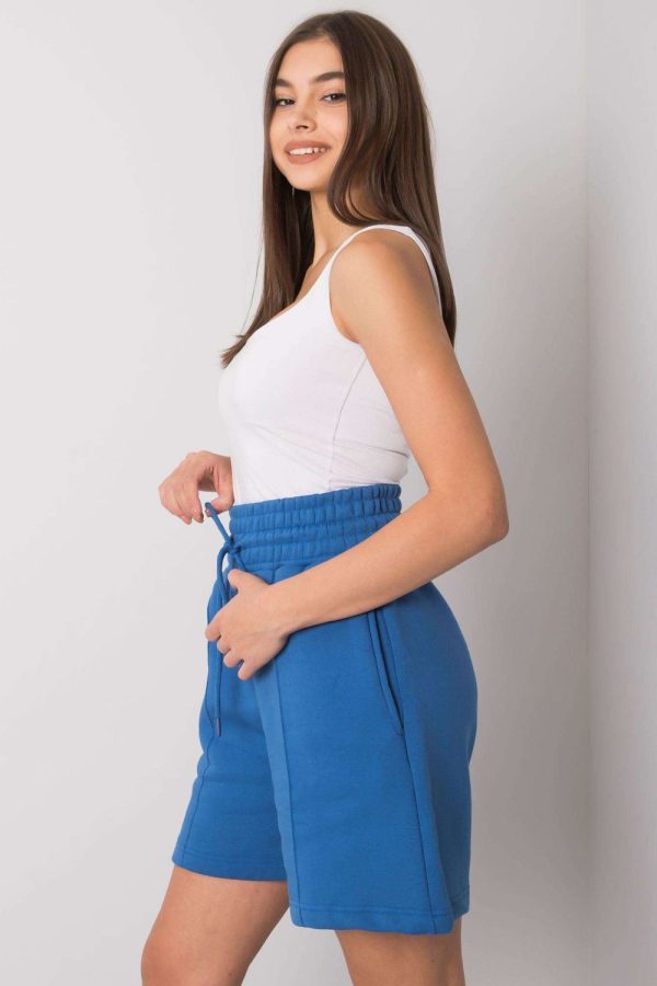 Blue Shorts in Cotton and Spandex ..