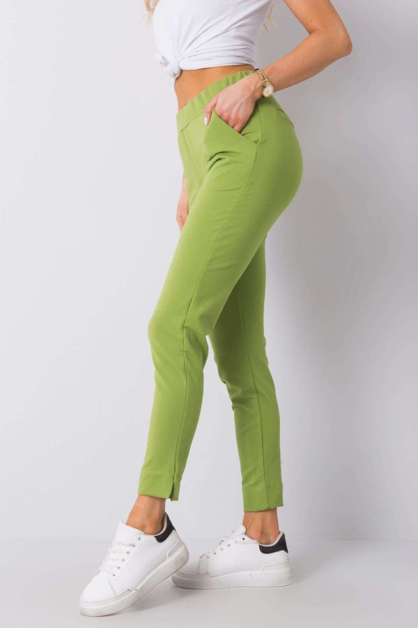 Green Tracksuit Trousers in Women`s Tracksuit Bottoms, Sports Pants with Cotton and Spandex