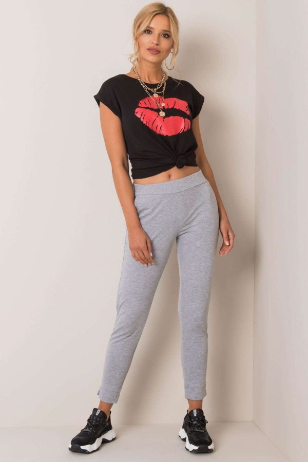 Grey Tracksuit Trousers in Women`s Tracksuit Bottoms, Sports Pants with Cotton and Spandex