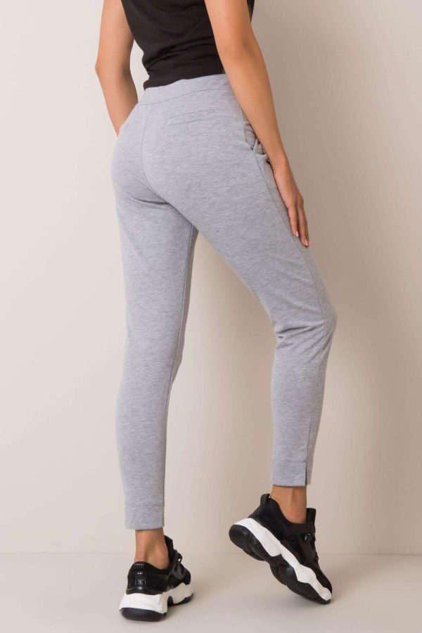Grey Tracksuit Trousers in Women`s Tracksuit Bottoms, Sports Pants with Cotton and Spandex