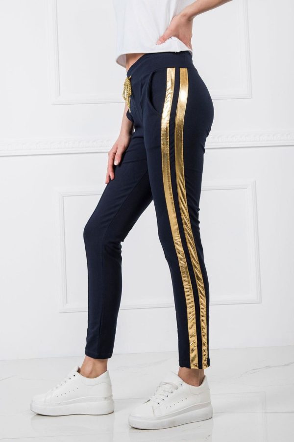 Navy Blue Tracksuit Trousers in Cotton and Spandex ....