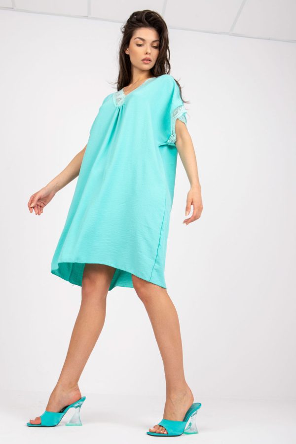 Green Daydress in Day Dresses with Spandex, Polyester and Viscose