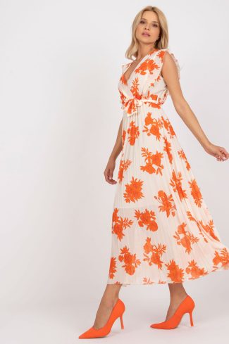 938825 Orange Daydress in Day Dresses with Spandex and Polyester