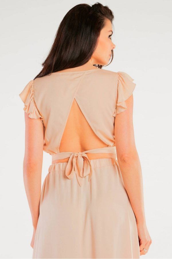 Beige Blouse in Women`s Blouses, Tunics with Spandex and Viscose