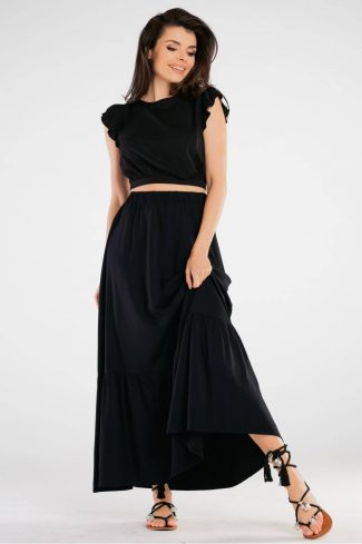 Black Blouse in Women`s Blouses, Tunics with Spandex and Viscose