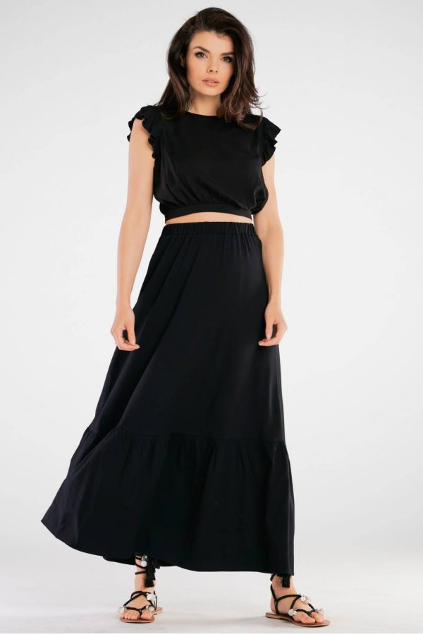 Black Blouse in Women`s Blouses, Tunics with Spandex and Viscose