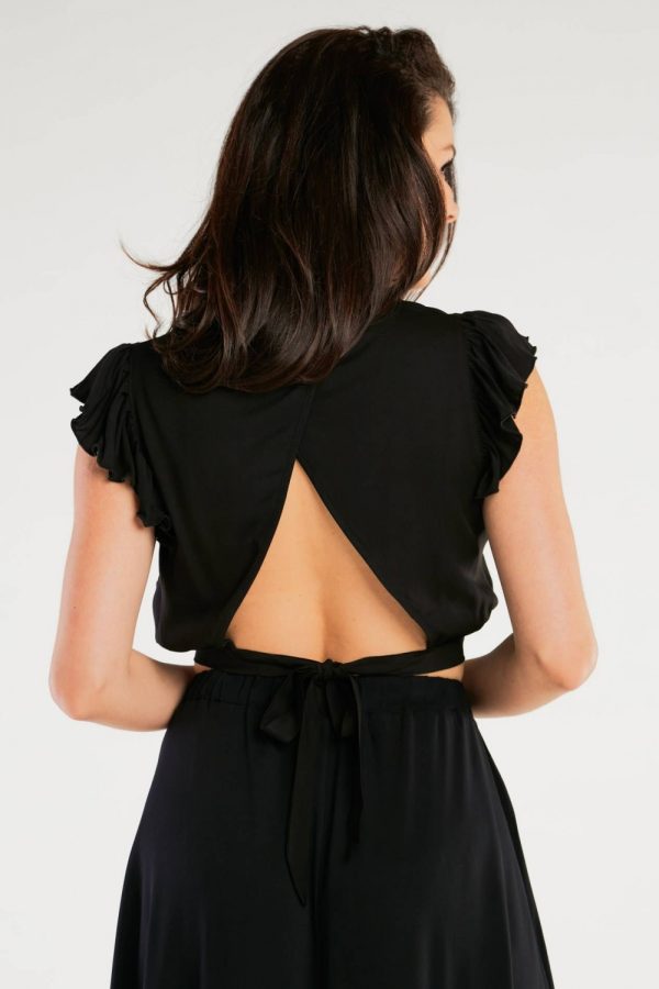 Black Blouse in Women`s Blouses, Tunics with Spandex and Viscose