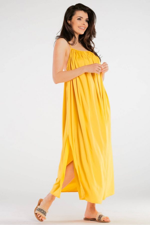 Yellow Daydress in Day Dresses with Spandex and Viscose