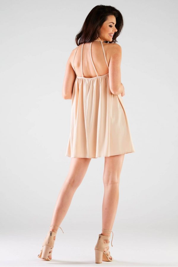 Beige Daydress in Day Dresses with Spandex and Polyester