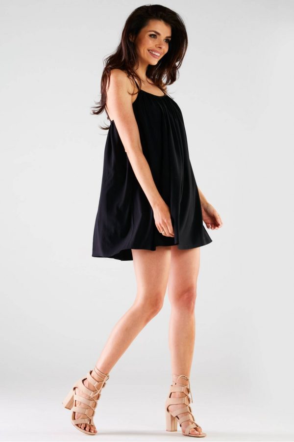Black Daydress in Day Dresses with Spandex and Polyester