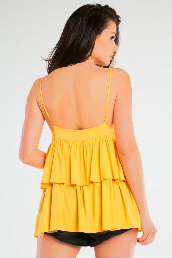 Yellow Blouse in Women`s Blouses, Tunics with Spandex and Viscose