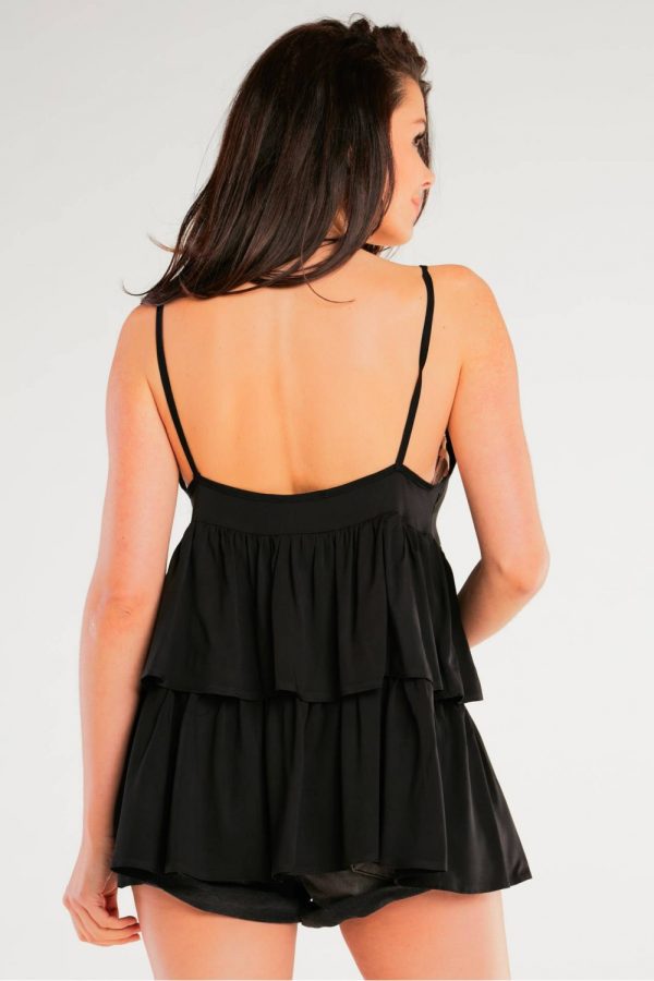 Black Blouse in Women`s Blouses, Tunics with Spandex and Viscose