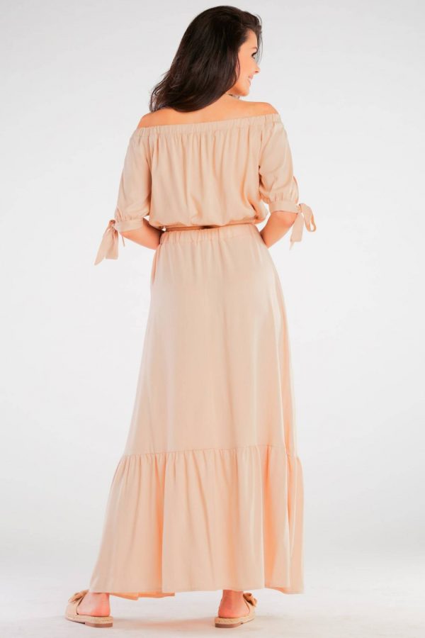 Beige Blouse in Women`s Blouses, Tunics with Spandex and Viscose