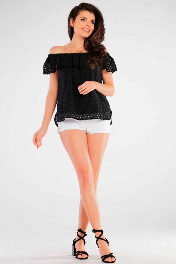 Black Blouse in Women`s Blouses, Tunics with Cotton
