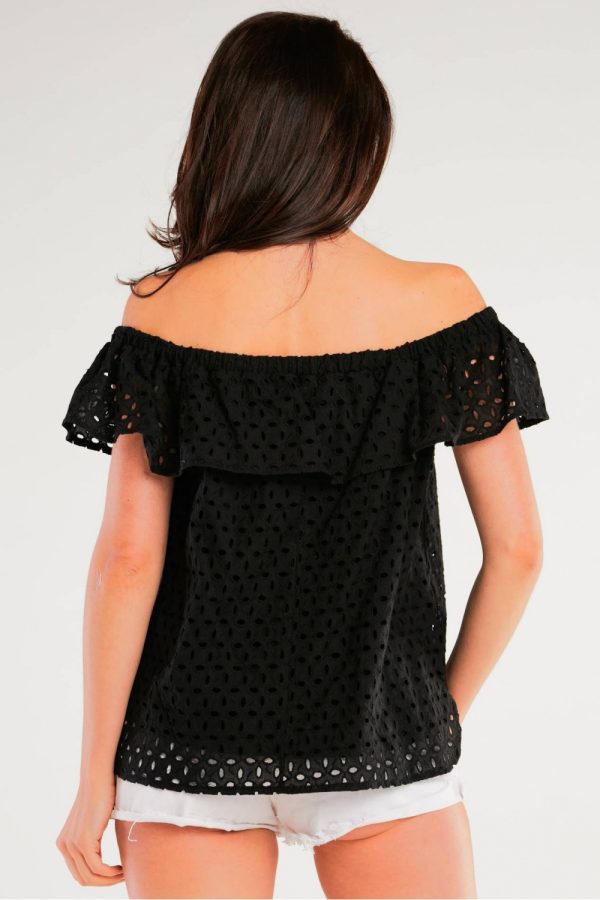 Black Blouse in Women`s Blouses, Tunics with Cotton
