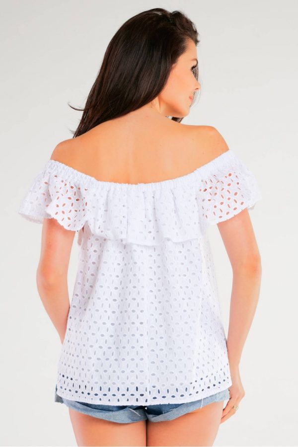 White Blouse in Women`s Blouses, Tunics with Cotton