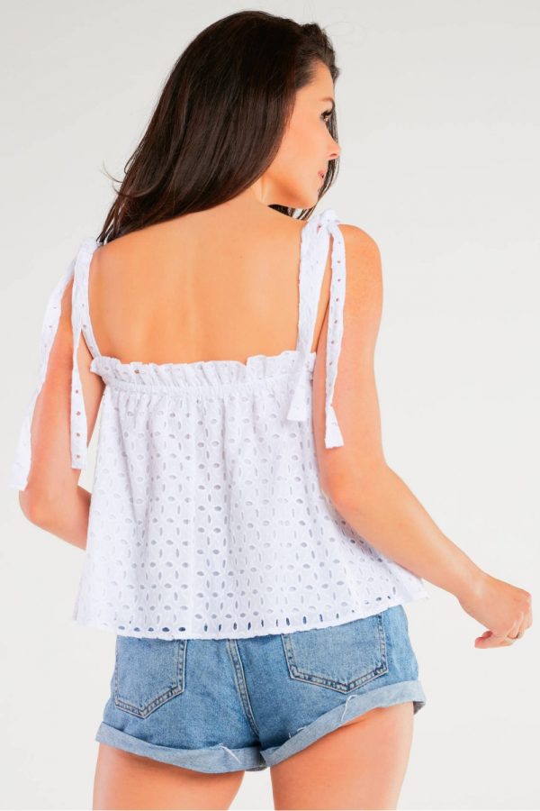 White Blouse in Women`s Blouses, Tunics with Cotton