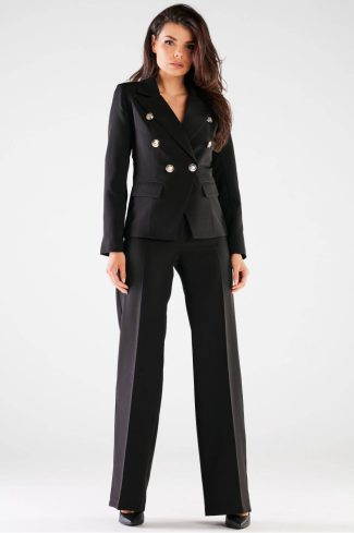 Black Women Trousers in Casual Pants For Women with Spandex and Polyester