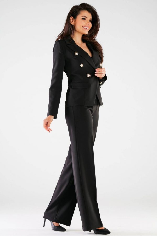 Black Women Trousers in Casual Pants For Women with Spandex and Polyester
