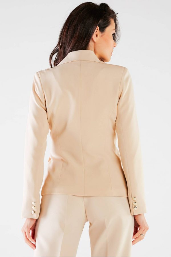 Beige Jacket in Jackets, Vests For Women with Spandex and Polyester