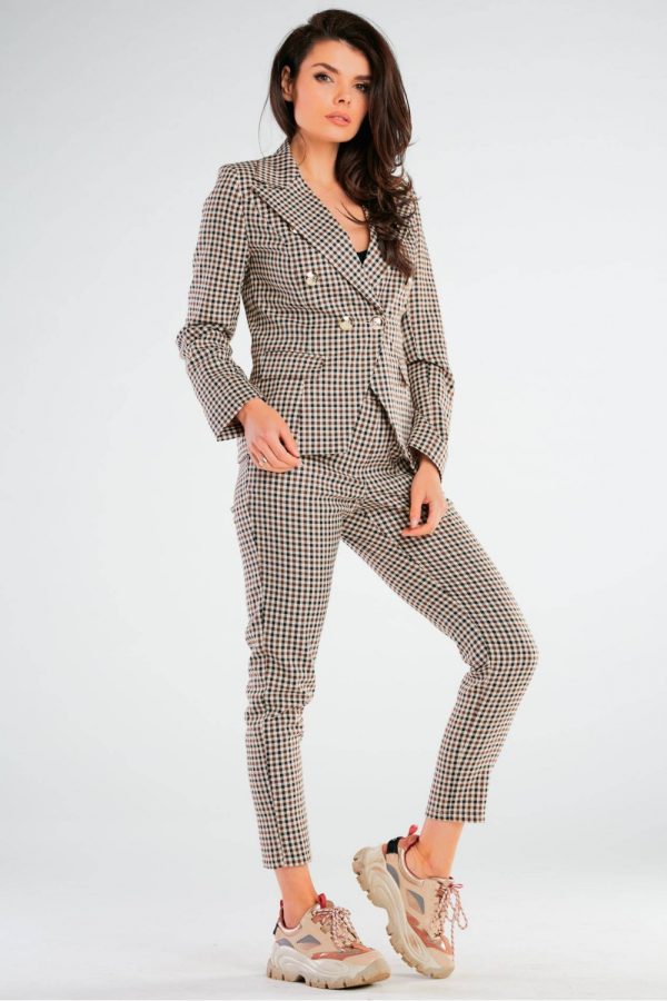 Brown Women Trousers in Pants, Trousers, Shorts with Spandex, Polyester and Viscose