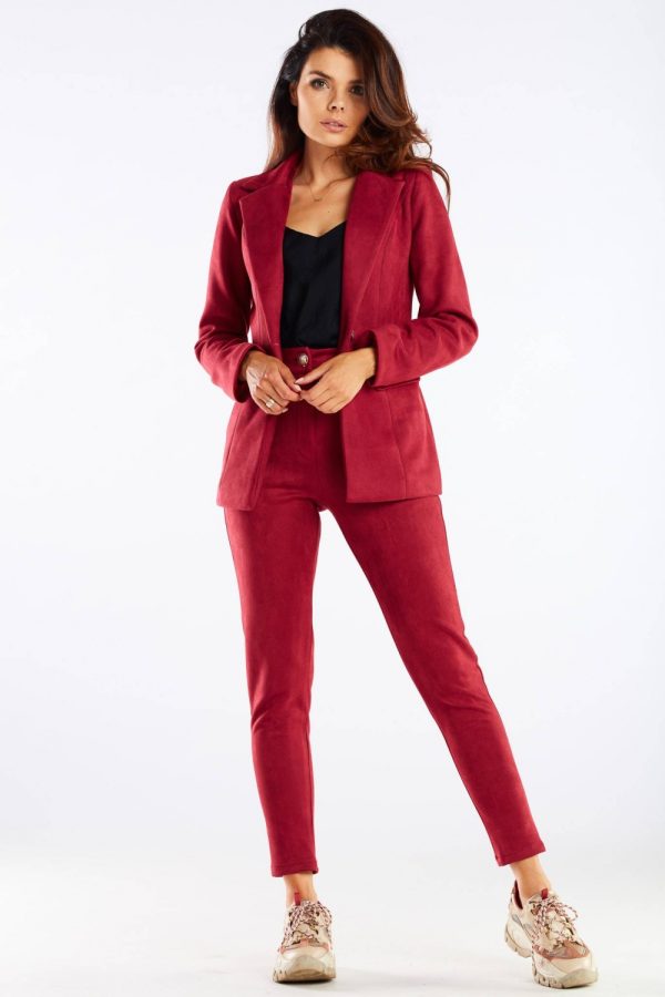 Red Women Trousers in Pants, Trousers, Shorts with Spandex and Polyester