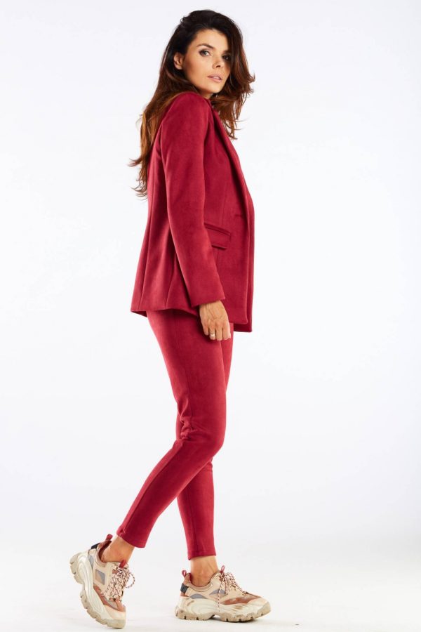 Red Women Trousers in Pants, Trousers, Shorts with Spandex and Polyester