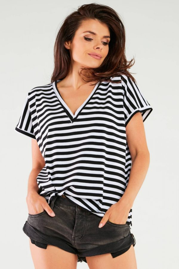 Black Blouse in Women`s Blouses, Tunics with Cotton and Lycra