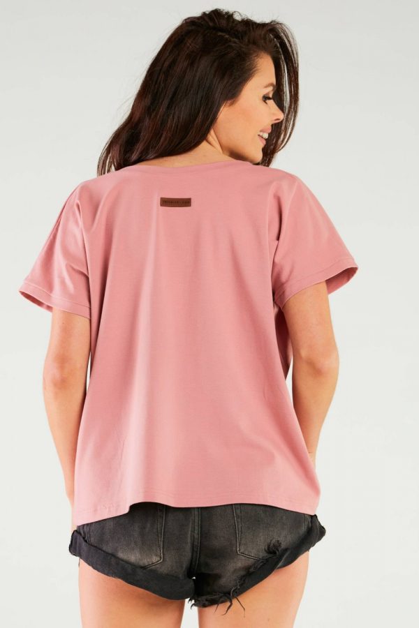 Pink Blouse in Women`s Blouses, Tunics with Cotton and Lycra