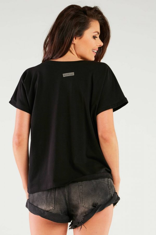 Black Blouse in Women`s Blouses, Tunics with Cotton and Lycra