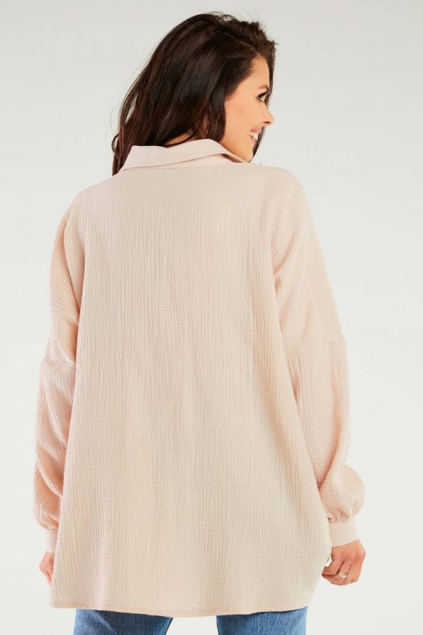 Beige Long Sleeve Shirt in Shirts For Women with