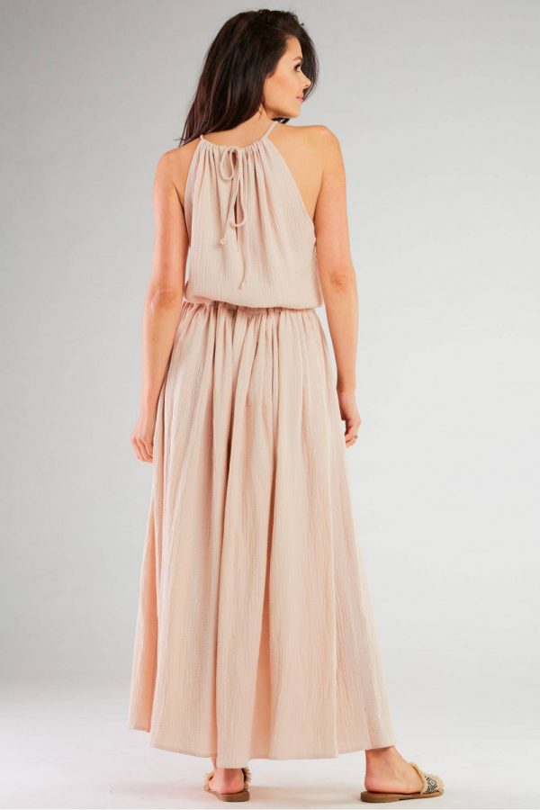 Beige Daydress in Day Dresses with Cotton and Lycra