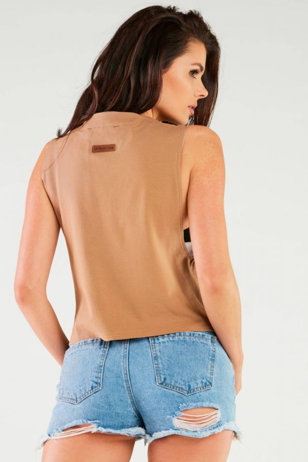 Beige Blouse in Women`s Blouses, Tunics with Cotton and Lycra