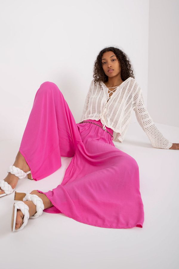 Pink Women Trousers in Pants, Trousers, Shorts with Viscose