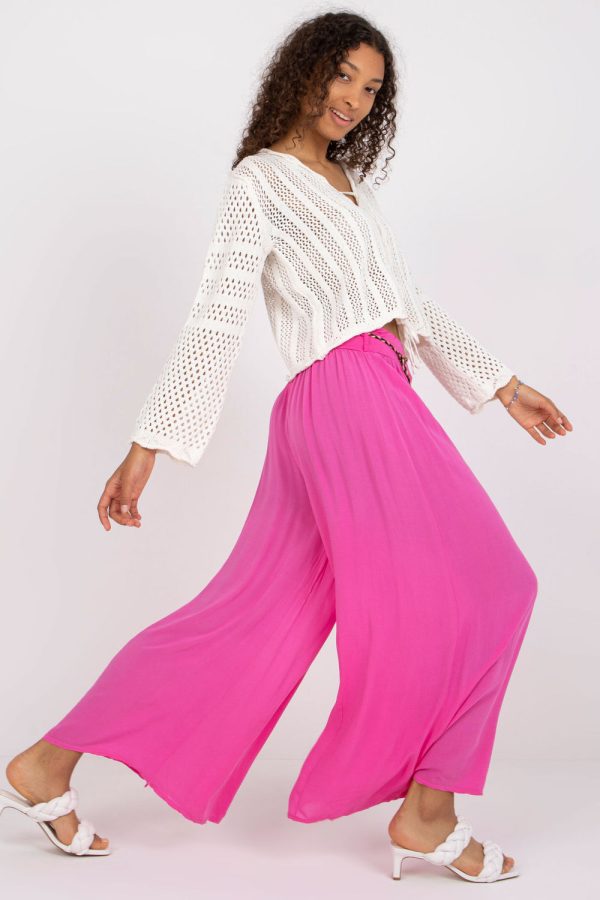 Pink Women Trousers in Pants, Trousers, Shorts with Viscose