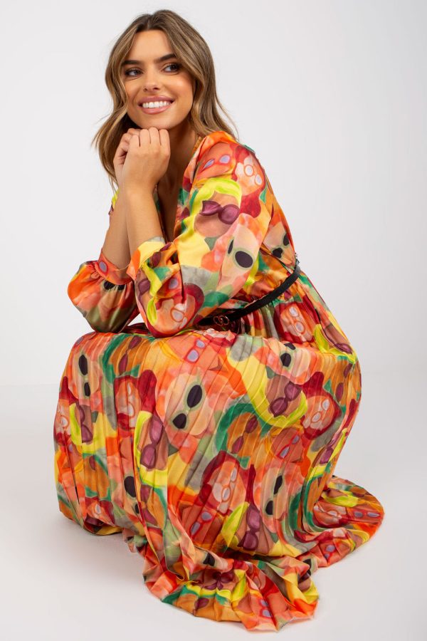 Orange Daydress in Day Dresses with Spandex and Polyester