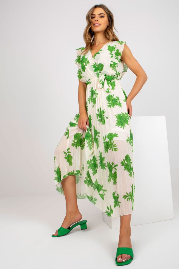 Green Daydress in Day Dresses with Spandex and Polyester