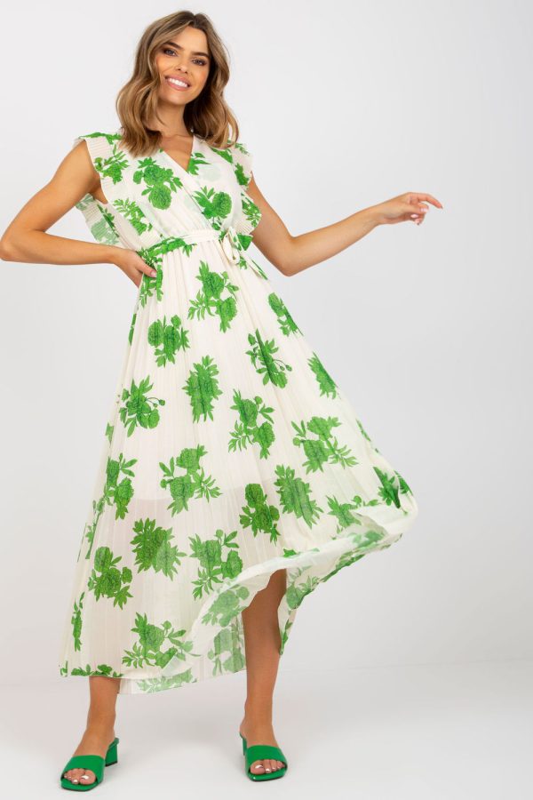 Green Daydress in Day Dresses with Spandex and Polyester