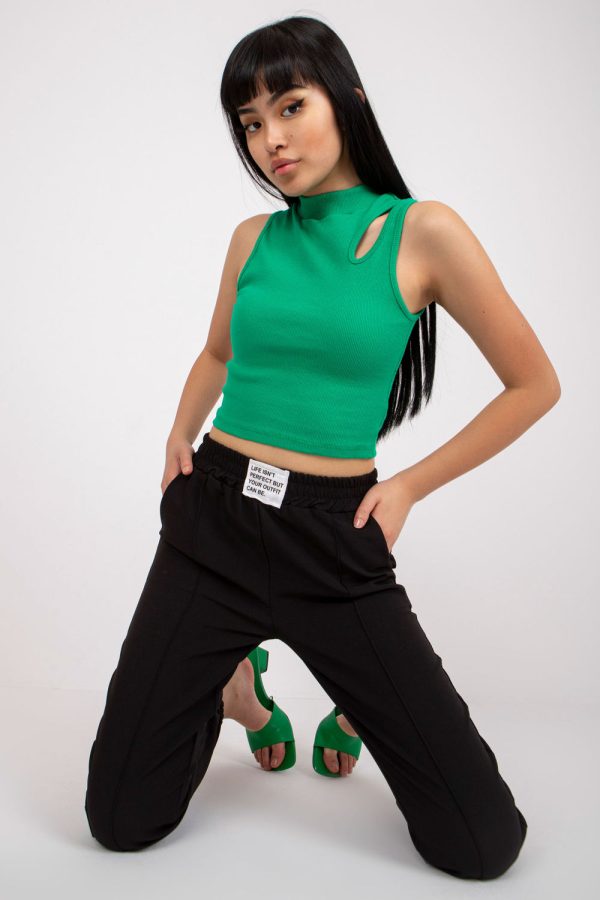 Black Women Trousers in Pants, Trousers, Shorts with Spandex and Polyester