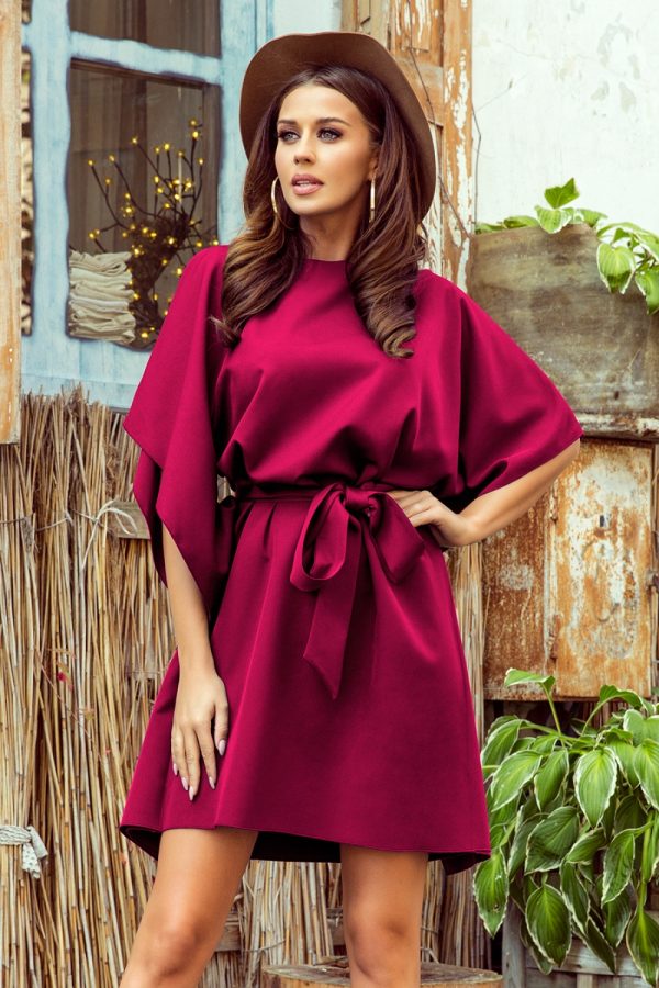 Red Daydress in Day Dresses with Spandex and Polyester