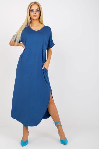 Blue Daydress in Day Dresses with Cotton and Spandex