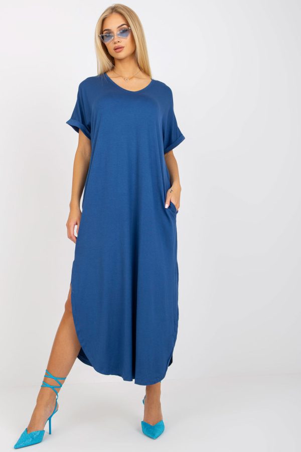 Blue Daydress in Day Dresses with Cotton and Spandex