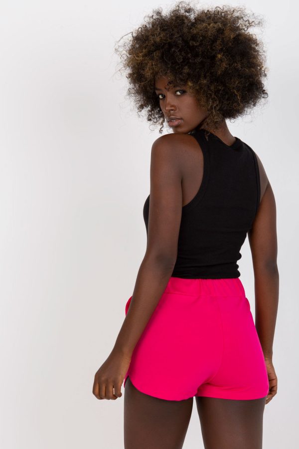 Pink Shorts in Shorts For Women, Crop Pants with Cotton and Spandex